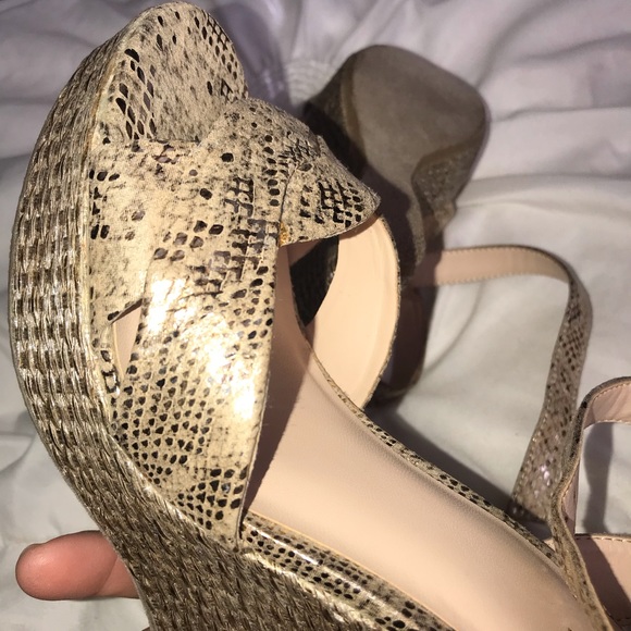 Nine West Snake Print Metallc Wedges - Picture 4 of 6